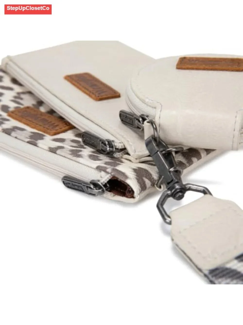 Womens Dual Pouch Wristlet Leopard Print Wallet RFID Protection